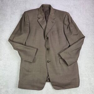 CANALI Wool Silk Blazer‎ Men's 52/US 42 Brown Check 3 Button Sport Coat Italy